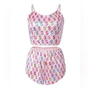 New velour money pajama set medium
